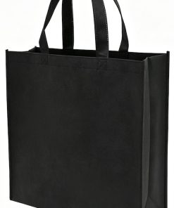 Black PP Eco-Friendly Custom Logo Brand Print Non-Woven Shopping Bag Durable Supermarket with Handles