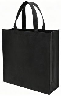 Black PP Eco-Friendly Custom Logo Brand Print Non-Woven Shopping Bag Durable Supermarket with Handles