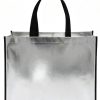 Factory Price Silver Metal Laser Laminated Shopping PP Non Woven Bag With Fashion Logo Printed Fabric Bag