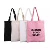 Wholesale Promotional Gift Eco Friendly Reusable Plain Cotton Canvas Tote Shopping Bags with Custom Printed logo