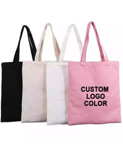 Wholesale Promotional Gift Eco Friendly Reusable Plain Cotton Canvas Tote Shopping Bags with Custom Printed logo