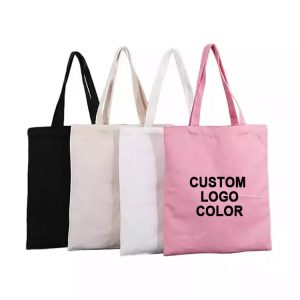 Wholesale Promotional Gift Eco Friendly Reusable Plain Cotton Canvas Tote Shopping Bags with Custom Printed logo