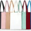 Wholesale Recycled Heavy Duty Canvas Tote Bag Customized Offset Print Long pp Webbing Medium Screen Plain Letter Shopping Bag