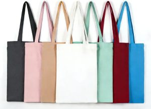 Wholesale Recycled Heavy Duty Canvas Tote Bag Customized Offset Print Long pp Webbing Medium Screen Plain Letter Shopping Bag
