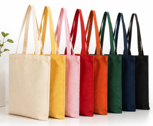 Wholesale Eco Friendly Canvas Tote Shopping Bag Medium Size Support Custom Logo Heat Transfer Many Colors Available