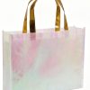 Laser Gold Laminated Custom Brand Printing Non Woven Shopping Bag Logo Supermarket Premium Design