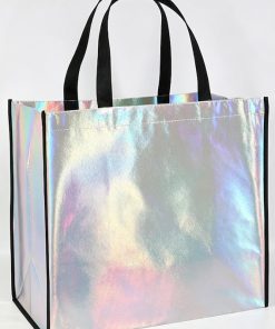 Supermarket Daily Laser Print Custom Logo Brand Reusable Non-Woven Tote Bag with Handle Travel Advertising