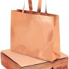 Medium Glossy Rose Gold Tote Bags 13.8 x 11.8 x 4.7 in