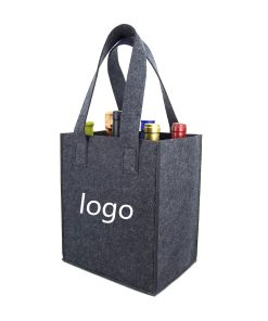 Hot Selling Perfect Groceries Travel Camping Picnic Lovers Gift Portable Reusable 6 Bottle Felt Wine Bag