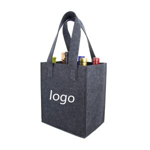 Hot Selling Perfect Groceries Travel Camping Picnic Lovers Gift Portable Reusable 6 Bottle Felt Wine Bag
