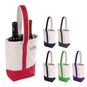 Factory Supply Reusable 2-bottle Wine Tote Bag Customized Design Personalized Wine Bag