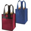 Wholesale Reusable Promotional Custom 4-Bottle Wine Totes Customized Design Non Woven Wine Bag