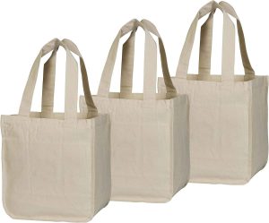 Custom Eco Food and Vegetable Shopping Storage Belt Inner Bag Organic Cotton Washable Canvas Grocery Bag