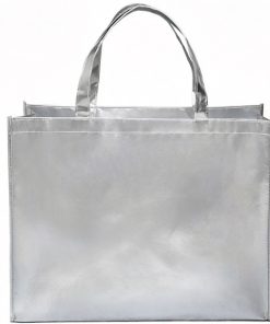 Custom Logo Supermarket Daily Non-Woven Tote Bag Handle Eco-Friendly Laser Material Travel Advertising