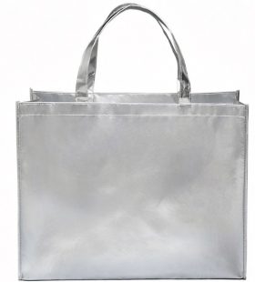 Custom Logo Supermarket Daily Non-Woven Tote Bag Handle Eco-Friendly Laser Material Travel Advertising
