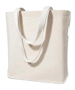 Wholesale Custom Logo Cotton Canvas Tote Bags Reusable Blank Plain Tote Bags for Grocery Shopping Daily Use