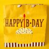 Happy Birthday Cupcake Pink Girls Gift Bag W/Handles Large 15”x15x10”