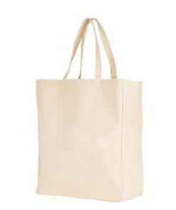 Borsa della spesa in tela di cotone naturale da 12 Oz. - 15"x18"x6"