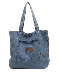Custom Hobo Tote Casual Canvas Bag Retro Crossbody Bag Large Capacity Purse Denim Shoulder Bag for Women