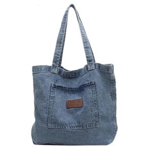 Custom Hobo Tote Casual Canvas Bag Retro Crossbody Bag Large Capacity Purse Denim Shoulder Bag for Women