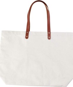 Custom Shopping Party Gift Ladies Single Shoulder Strap Zipper Pocket Cotton Canvas Tote Bag With Leather Handles