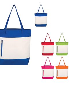 Hot Sale Custom Ladies Polyester Tote Bags Front Pocket Zipper Closure for Women's Shopping-Exclusive Design