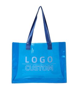 Good Quality Personalized Custom Logo Large Capacity Tote Bag Waterproof PVC Colorful Plastic Beach Bag