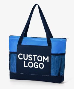 Custom Cheap 300D 600D 900D Polyester Zippered Teacher Nurse Travel Exhibition Promotion Shopping Tote Bag With Mesh Pockets