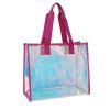 Fashion Wholesales Holographic PVC Reusable Shopping Bag Laser Plastic Hand Bag with Custom Logo