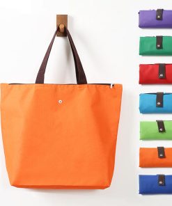 Customizable Logo 600d Waterproof Foldable Reusable Striped Advertising Oxford Cloth Shopping Bag