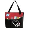 Custom Big Embroidered Made Print Pattern Brand Logo Size Colors Material Emergency Nurse CNA Gift Tote Grocery Nursing Bag