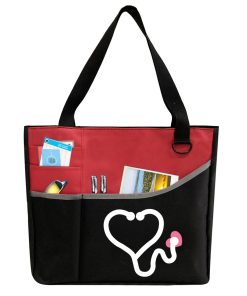 Custom Big Embroidered Made Print Pattern Brand Logo Size Colors Material Emergency Nurse CNA Gift Tote Grocery Nursing Bag