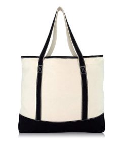 Custom Fashion Daily Essentials Shopping Large Capacity Canvas Tote Bag With External Pocket Top Zipper Closure