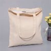 Custom Cotton Bag Printed Logo Design Reusable Black White Pink Natural Color Cotton Canvas Tote Bag With Zipper