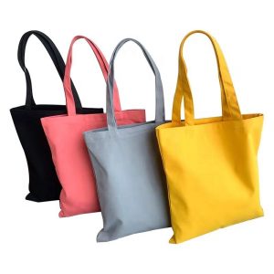 Wholesale Eco-Friendly Large Capacity Canvas Tote Bag Customizable Logo Shopping Grocery Bag for Daily Use