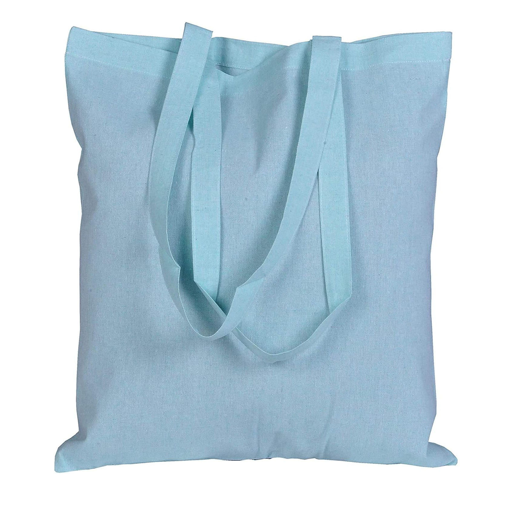 Hot Sale Shopping School Work Travel Gym Reusable Multi-Color Recycled Cotton Canvas Bag With Long Handle