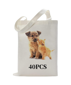 White Reusable Washable Sublimation Canvas Tote Bags for Screen Printing DIY Storage Grocery Bags