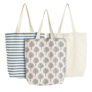 Custom Fashion Travel Shopping School Work Lunch Reusable White Single Shoulder Canvas Tote Cotton Grocery Bag