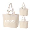 Hot Trend Oversized Grocery Shopping Heavy Duty Canvas Reusable Shoulder Large Double Handle Cotton Tote Bag for Beach Weekend