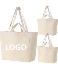 Hot Trend Oversized Grocery Shopping Heavy Duty Canvas Reusable Shoulder Large Double Handle Cotton Tote Bag for Beach Weekend