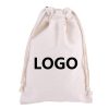 Custom Logo Reusable Portable Muslin Drawstring Dust Bag for Storage Biodegradable Eco-Friendly Cotton Gift Canvas Pouch