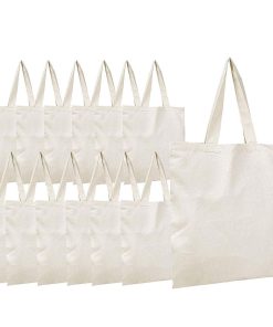 Cheap Shopping Grocery School Working Recycled Heat Transfer Printing Beige Tote Customised Cotton Bag