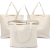 Custom Leisure Shopping Grocery Girls Ladies Women's Canvas Cotton Bag With Zipper for Girls Ladies Shopper
