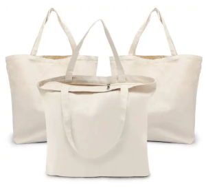 Custom Leisure Shopping Grocery Girls Ladies Women's Canvas Cotton Bag With Zipper for Girls Ladies Shopper