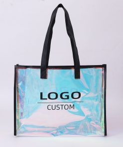 Custom Logo Promotional clear Bag Beauty clear Plastic Gift Cosmetic Protective Pvc Shopping Makeup Bag Transparent Tote Bag