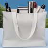 12 oz Heavy-Duty Large Reusable Polyester Canvas Grocery Bag Zipper Long Handles Sublimation Tote Bags with Blanks Letter Style