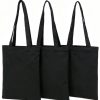 Hot Selling Popular Medium Size Black Cotton Bag Tote Custom Printed Logo Design with Long Shoulder Handle