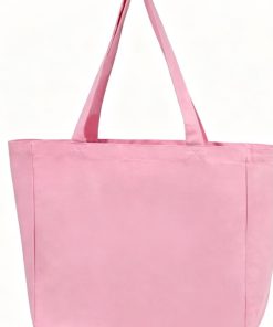 New Arrival Pink Color Customized Canvas Tote Bag Silk Screen Printing Logo for Grocery Shopping for Wholesale