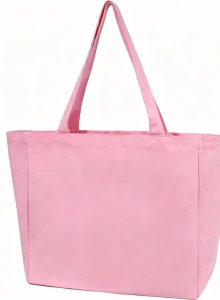 New Arrival Pink Color Customized Canvas Tote Bag Silk Screen Printing Logo for Grocery Shopping for Wholesale