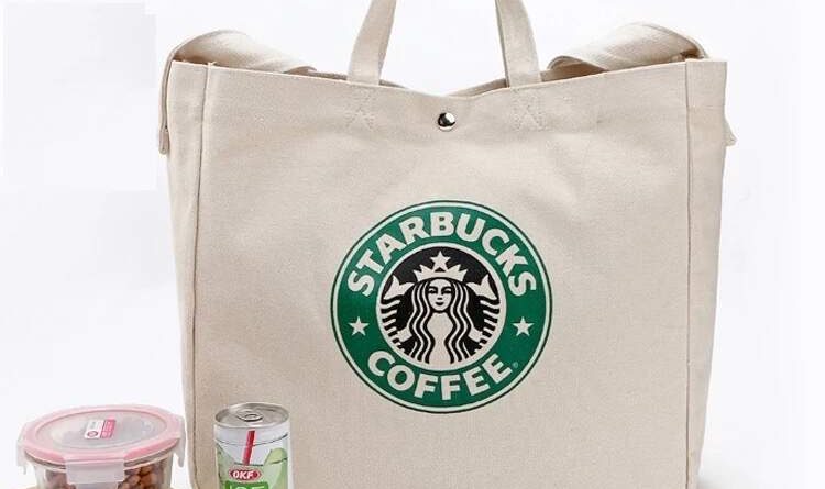 STARBUCKS Canvas Bag Starbucks Extra Large Capacity ~ Durable Bucket Bag Side Backpack - Card Color-worldwide bags